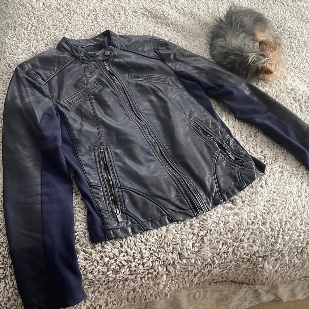 Blue “leather”jacket